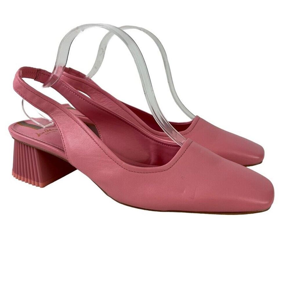 Sam Edelman Toren Pink Cactus Slingback Square Toe Spring Leather Pumps Heels